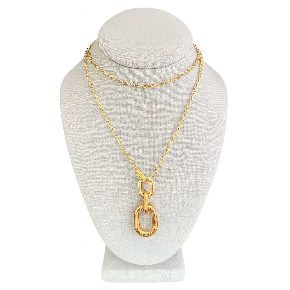 Ann Taylor LOFT Gold Tone Front Toggle Necklace